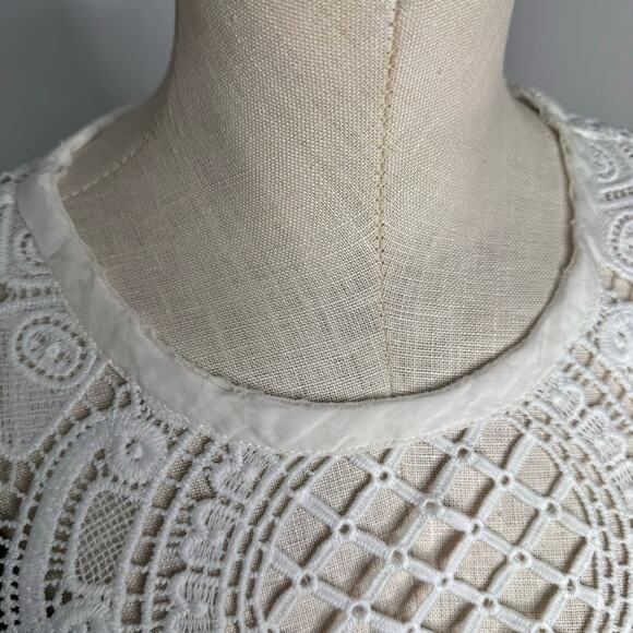 Sundance Shadow Dance Crochet‎ Lace Top White Size Small - Picture 4 of 9
